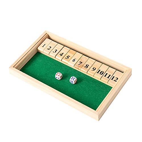 Shut The Box Würfelspiel Holz Tisch Spiel Brettspiel Aus Holz Mathematik Lernspielzeug Klappbrett Brettspiel Familie Reisespiele Board Spielzeug Heimtischspiel Mathespiele Für Kinder Und Erwachsene von CAMEIRGOU