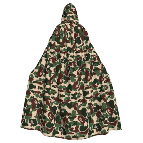 Aniaml Kapuzenumhang mit Kapuze, Camouflage, Grün, Mittelalter Renaissance, Uni, Cosplay-Kostüm, mit Kapuze von CAMUO