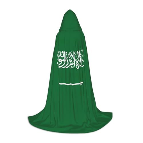 Kapuzenumhang mit Flagge Saudi-Arabiens, langer Kapuzenumhang, Mittelalterumhang, Renaissance-Umhang für Halloween-Kostüm von CAMUO