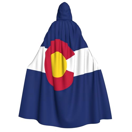 Langer Kapuzenumhang mit Colorado-Flagge, Umhang für Weihnachten, Halloween, Kostüme, Kapuzenumhang, Maskerade von CAMUO