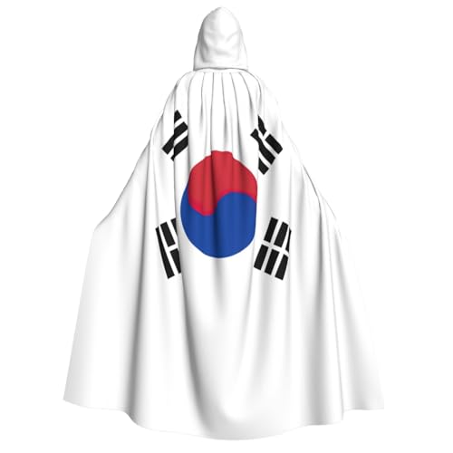 Langer Kapuzenumhang mit Flagge der Republik Korea, Umhang für Weihnachten, Halloween, Kostüme, Kapuzenumhang, Maskerade von CAMUO