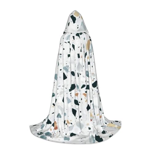 Terrazzo Kapuzenumhang mit Marmor, Pastelldruck, langer Kapuzenumhang, Mittelalterumhang, Renaissance-Umhang für Halloween-Kostüm von CAMUO