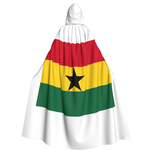 Umhang mit Flagge von Ghana, Mittelalter-Renaissance, Kapuzenumhang, Uni, Cosplay-Kostüme von CAMUO