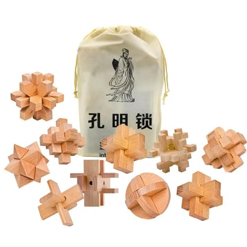 3D Handgemachtes IQ Holz Puzzle Set Kong Ming Luban Lock Spielzeug Erwachsene Puzzle Kinder P?dagogischer Verstand Spiel von CANGQIONG