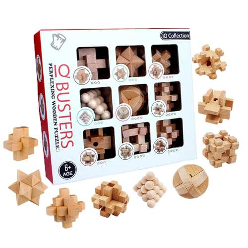 3D Handgemachtes IQ Holz Puzzle Set Kong Ming Luban Lock Spielzeug Erwachsene Puzzle Kinder P?dagogischer Verstand Spiel von CANGQIONG