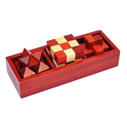 3D Handgemachtes IQ Holz Puzzle Set Kong Ming Luban Lock Spielzeug Erwachsene Puzzle Kinder P?dagogischer Verstand Spiel von CANGQIONG