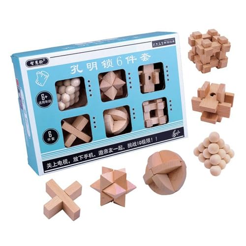 3D Handgemachtes IQ Holz Puzzle Set Kong Ming Luban Lock Spielzeug Erwachsene Puzzle Kinder P?dagogischer Verstand Spiel von CANGQIONG