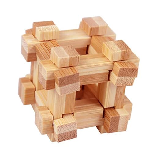 Kinder Bambus Kong Ming Luban Lock Kinder Erwachsenenspielzeug 3D handgemachte Mathe Puzzles Denksportaufgaben P?dagogisches Fingerspielzeug Geburtstagsgeschenke von CANGQIONG