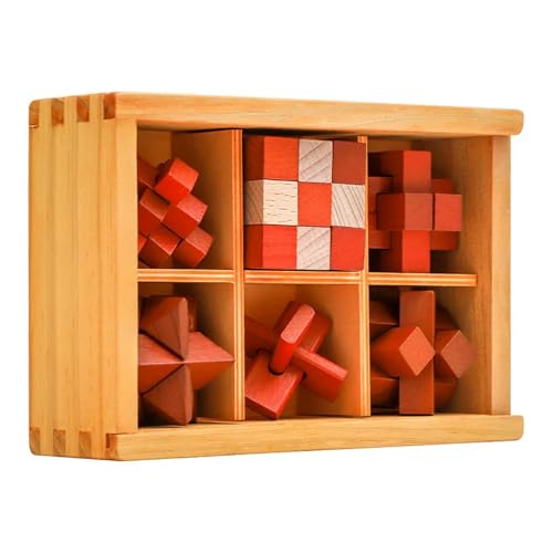 Kong Ming Schloss-Set aus Holz Luban Puzzlebox Brain Challenge Puzzles Kinder Lernspielzeug IQ Spiele Juegos De Ingenio Y Logica von CANGQIONG