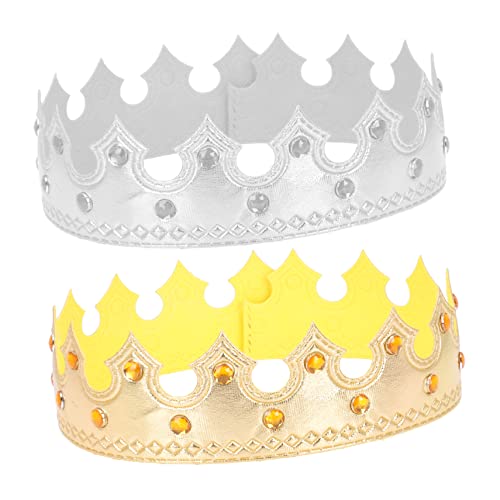 CANIGHT 2st Kronenhut Geburtstagskappe Golddekor Burger-king-krone Goldkronen Kinder Königskostüm Für Kinder Kronenjunge Zum Geburtstag Abschlussball-stirnband Kinderkostüme Party Vlies von CANIGHT