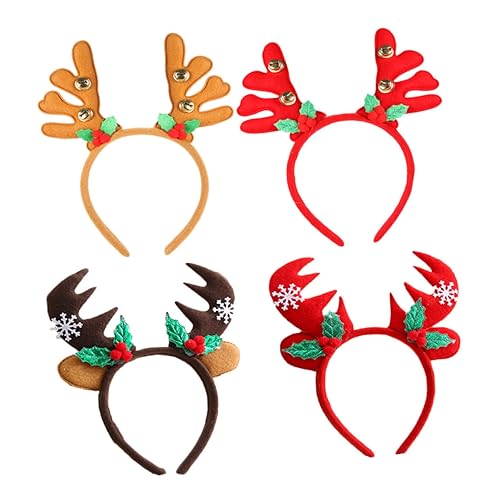 CANIGHT 4er Set Weihnachts Haarband Mit Rentierhörnern Antlers Haarreifen Festliches Kopfaccessoire Für Und Erwachsene Perfekte Weihnachtsdekoration Für Partys Und Feiertage von CANIGHT