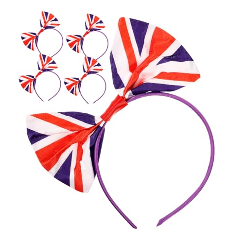 CANIGHT 5st Stirnband Union Jack Patriotische Haaraccessoires Union-jack-kleid Haarschmuck Mit Britischer Flagge Stirnbänder Mit Schleife Aus Großbritannien Union-jack-flagge Krönung Satin von CANIGHT