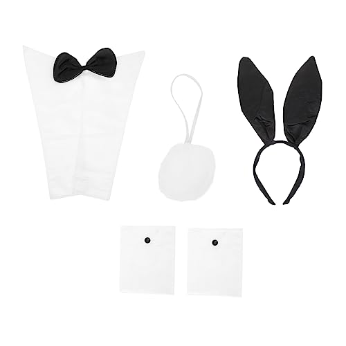 CANIGHT Rabbit Ear Haarreif Set Für Erwachsene Mit Hasenschwanz Halsband Und Armband 4 Teiliges Kostümzubehör Für Partys Und Cosplay Aktivitäten von CANIGHT