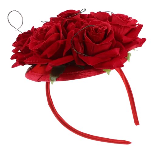 CANIGHT Stirnband Hut Party Stirnband Für Erwachsene Party Cosplay Elegantes Rosen Stirnband Haarspange Im Rosen Design Rosen Hut Stirnband Stirnband Im Rosen Design Haarband Im von CANIGHT