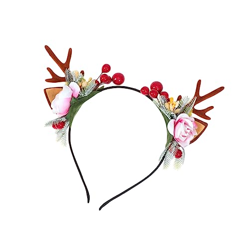 CANIGHT Weihnachts Rentier Antler Haarband Mit Blumen Kopfschmuck Für ädchen Und Festlicher Haarschmuck Für Partys Und Feiertage Muster 4 von CANIGHT