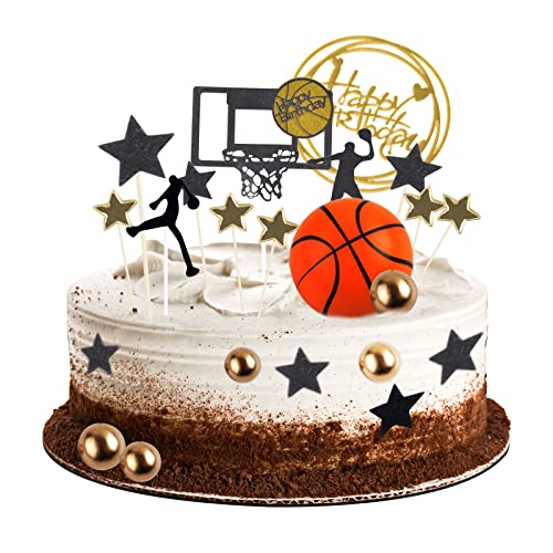 22 Stück Basketball-Kuchenaufsätze, Basketball-Thema, Kuchendekoration für Jungen, Geburtstag, Männer, Sport, Jungen, Partyzubehör von CANIPHA