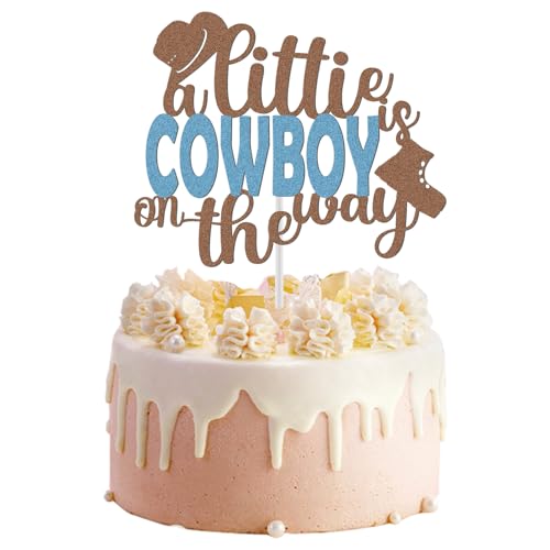 Cowboy Cake Topper Cowboy Kuchenaufsatz-Dekoration, glitzernder Cowboy Babyparty Dekorationen, Cowboy Kuchendekorationen, Kuchenaufsatz mit Western Motiv, Cowboy Junge Geburtstag Kuchen von CANIPHA