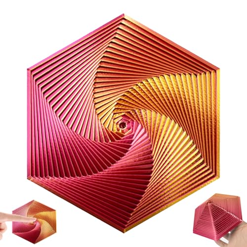 Fractal Fidget Hexagon Antistress Fidget Toys 3D Printing Hexagon Spiral Spielzeug Stress Relief Sensory Fidget Toy Spielzeug für Kinder & Erwachsene Angst Stresslinderung（Rot-Gold-Gradient） von CANRNYACBZ