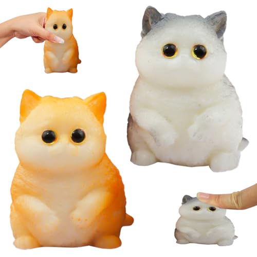 Squishy Katze Süßes Squishy Cat Stressball Lustiges Antistress Spielzeug Cartoon-Katzen-Quetschspielzeug Tragbares Weiche Mochi Katzen-Squishies für Kinder und Erwachsene zum Stressabbau von CANRNYACBZ