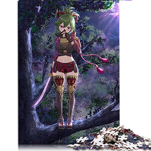 1000 Puzzleteile für Erwachsene Genshin Impact Kuki Shinobu Puzzle Geschenk Holzpuzzles Tolles Geschenk für Erwachsene (Größe 50x75cm) von CARGIS