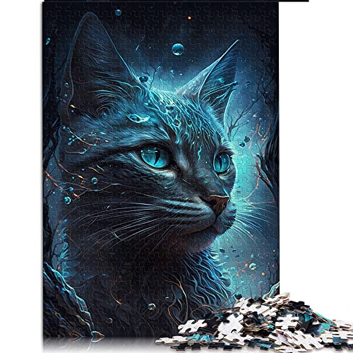 1000 Teile Puzzle Abessinier Katze Puzzle für Erwachsene Holzpuzzles Herausfordernde Spielpuzzles (Größe 50x75cm) von CARGIS