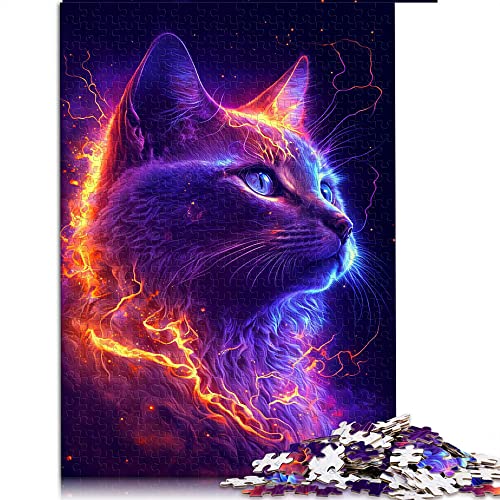 1000 Teile Puzzle Bunte Neon Katze Puzzles für Erwachsene Kinder Holzpuzzle Tolles Geschenk für Erwachsene (Größe 50x75cm) von CARGIS