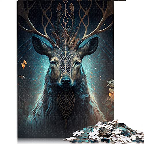 1000 Teile Puzzle Fantasy Hirsch Puzzles Holzpuzzle Lernen Lernspielzeug (Größe 50x75cm) von CARGIS