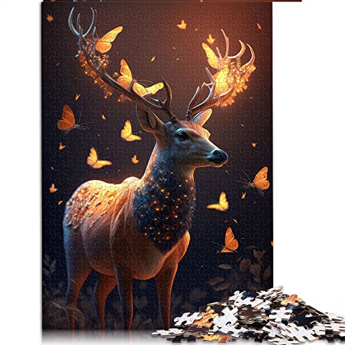 1000 Teile Puzzle Fantasy Schmetterlinge Hirsch Puzzle Geschenk Holzpuzzle Puzzles für Kindergeschenke (Größe 50x75cm) von CARGIS