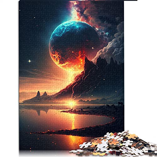 1000 Teile Puzzle Fantasy Sunset Puzzles für Erwachsene Holzpuzzle Lernspiel (Größe 50x75cm) von CARGIS