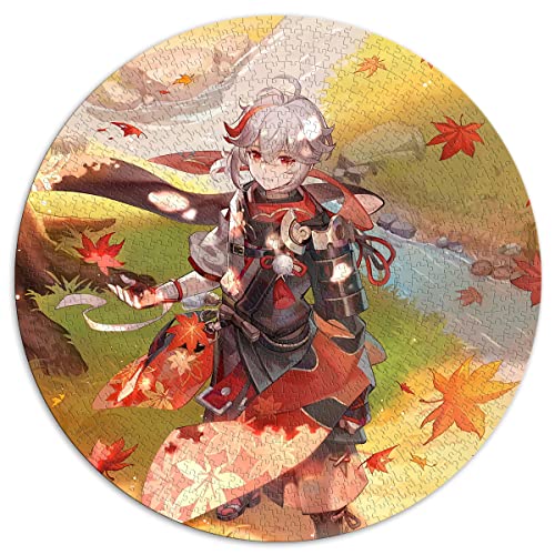 1000 Teile Puzzle Genshin Impact Kaedehara Kazuha Runde Puzzles, für Erwachsene und Kinder Kartonpuzzles Heimdekoration (Größe 67,5 x 67,5 cm) von CARGIS