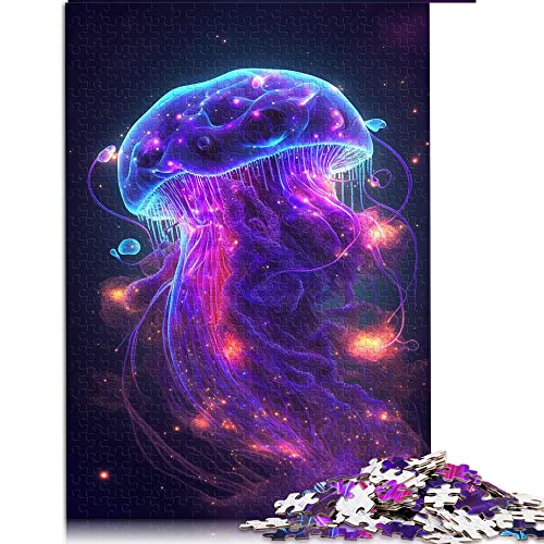 1000 Teile Puzzle Neon Qualle Puzzle Holzpuzzle Spielzeug Wanddekoration (Größe 50x75cm) von CARGIS