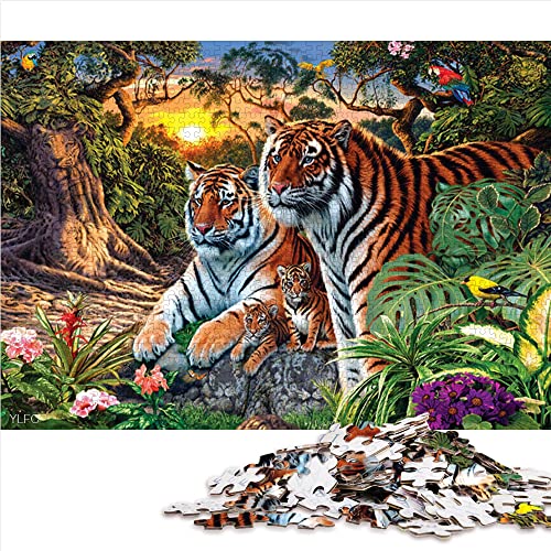 1000 Teile Puzzle Spiel Tiger Puzzles für Erwachsene Holzpuzzles Lernspiel Herausforderung Spielzeug (Größe 50x75cm) von CARGIS