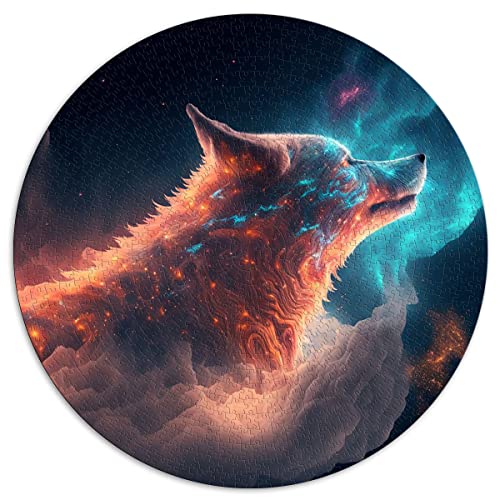 1000 Teile Puzzle Wolf Puzzle Kinder Rundpuzzle für Kinder für Erwachsene & Kinder Kartonpuzzles Home Art Decor (Größe 67,5 x 67,5 cm) von CARGIS