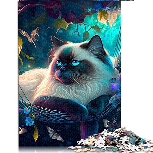 1000 Teile Puzzles Katzenpuzzle für Erwachsene Holzpuzzle Schwierig und Herausforderung (Größe 50x75cm) von CARGIS