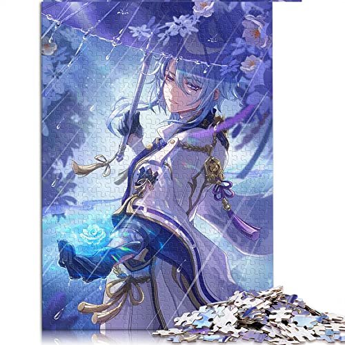 1000 Teile Puzzles für Erwachsene Genshin Impact Kamisato Ayato Puzzles für Erwachsene und Kinder Holzpuzzle Familienaktivität (Größe 50 x 75 cm) von CARGIS