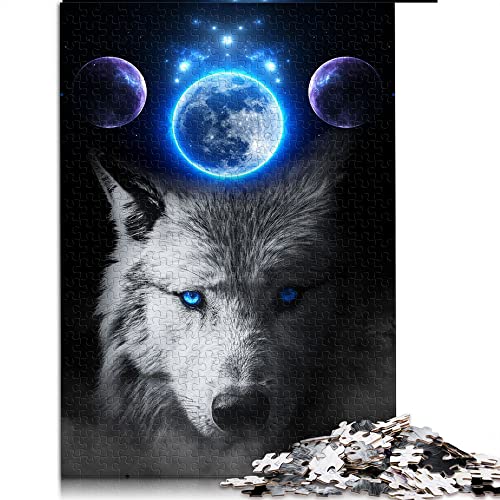 1000 Teile Puzzles für Erwachsene Mystischer Wolf Puzzles Papppuzzles Lernspiel (Größe 26x38cm) von CARGIS