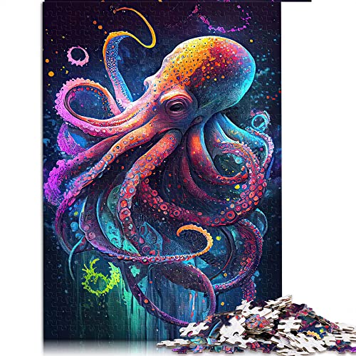 1000-teiliges Puzzle The Intelligent Octopus Puzzle für Erwachsene Holzpuzzle Wohnkultur (Größe 50 x 75 cm) von CARGIS