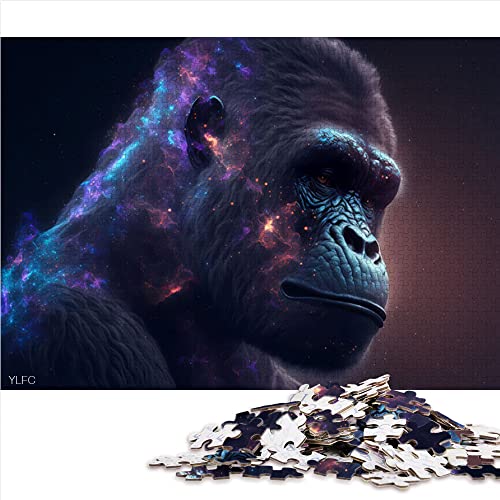 1000-teiliges Puzzle für Erwachsene Tier Gorilla Puzzles Holzpuzzle Lernspielzeug (Größe 50 x 75 cm) von CARGIS