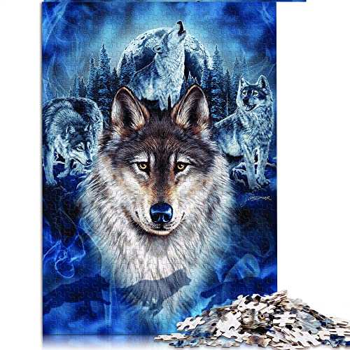 Puzzle 1000 Teile Erwachsenenpuzzle Wolf Puzzle für Erwachsene Papppuzzles Lernspiele für Erwachsene und Kinder (Größe 26x38cm) von CARGIS