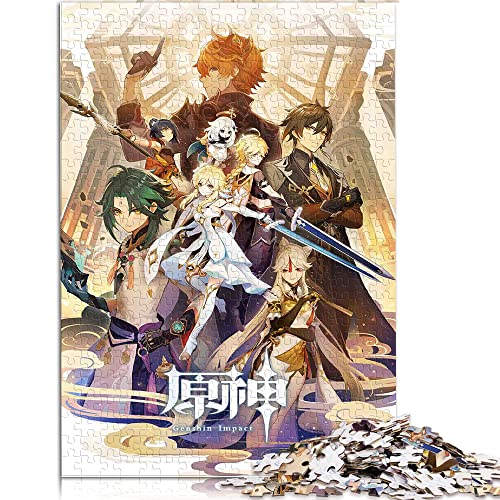 Puzzle für Erwachsene, 1000 Teile, Genshin Impact Puzzle für Erwachsene, Holzpuzzle, Spielzeug, Wanddekoration (Größe 50 x 75 cm) von CARGIS