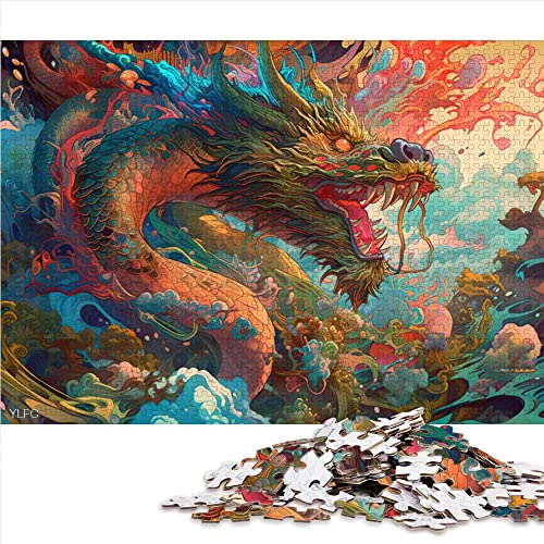 Puzzle für Erwachsene 1000 Teile Drachenpuzzles für Erwachsene Holzpuzzle Puzzles für Erwachsene Geschenke (Größe 50x75cm) von CARGIS