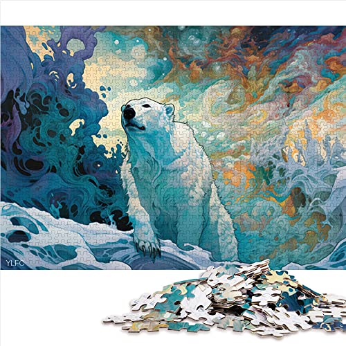 Puzzle für Erwachsene 1000 Teile Eisbär Puzzle für Erwachsene Holzpuzzle für Sommerliebhaber (Größe 50 x 75 cm) von CARGIS