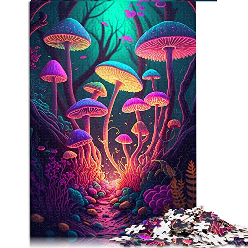 Puzzle für Erwachsene 1000 Teile Psychedelischer Pilz Puzzle Erwachsene Holzpuzzles Familienspiele (Größe 50x75cm) von CARGIS