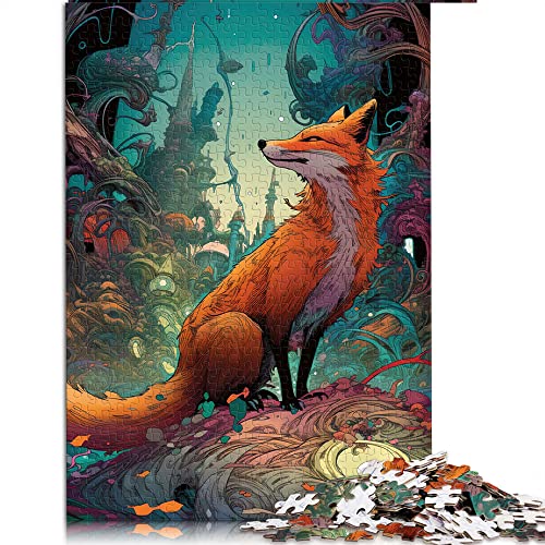 Puzzles 1000 Teile für Erwachsene Fuchs Puzzle für Erwachsene Holzpuzzle Herausforderndes Spiel (Größe 50x75cm) von CARGIS