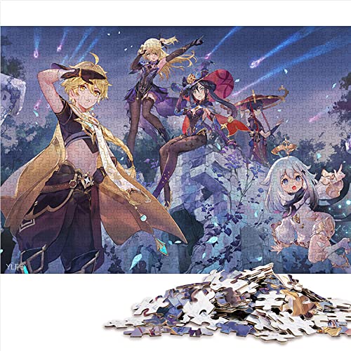 Puzzles 1000 Teile für Erwachsene Genshin Impact Puzzle für Erwachsene Papppuzzles Denksportaufgaben für Erwachsene (Größe 26 x 38 cm) von CARGIS