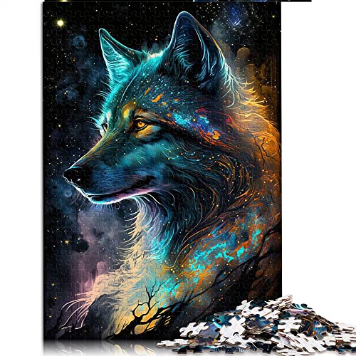 Puzzles 1000 Teile für Erwachsene Nebula Wolf Puzzle für Erwachsene Kartonpuzzle Home Decoration Puzzle (Größe 26x38cm) von CARGIS