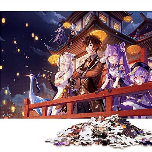 Puzzles 1000 Teile für Erwachsene und Kinder von Genshin Impact Puzzle für Erwachsene Papppuzzles Dekomprimierendes intellektuelles Lernspielzeug (Größe 26 x 38 cm) von CARGIS