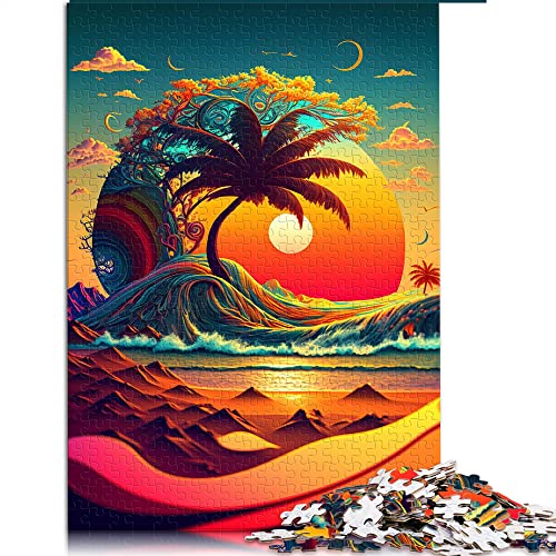 Puzzles 1000 Teile für Erwachsene und Kinder von Psychedelic Shoreline Puzzles für Erwachsene Holzpuzzles Erwachsene Puzzles Geschenke （Größe 50x75cm） von CARGIS