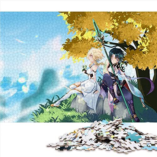 Puzzles für Erwachsene 1000 Genshin Impact Xiao Puzzle für Erwachsene Kartonpuzzles Lernspiele für Erwachsene und Kinder (Größe 26x38cm) von CARGIS