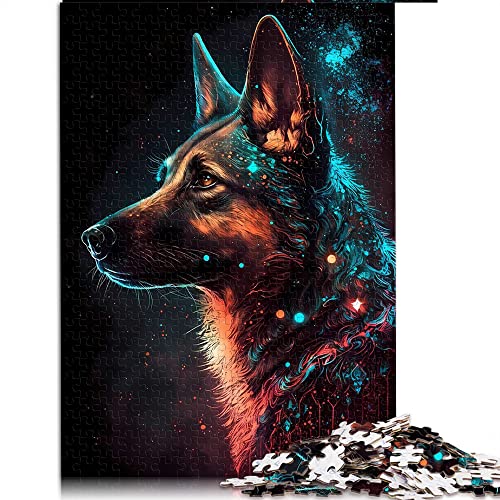 CARGIS Puzzles für Erwachsene 1000 Teile Deutscher Schäferhund Puzzle Holzpuzzle für Erwachsene und Kinder (Größe 50 x 75 cm) von CARGIS